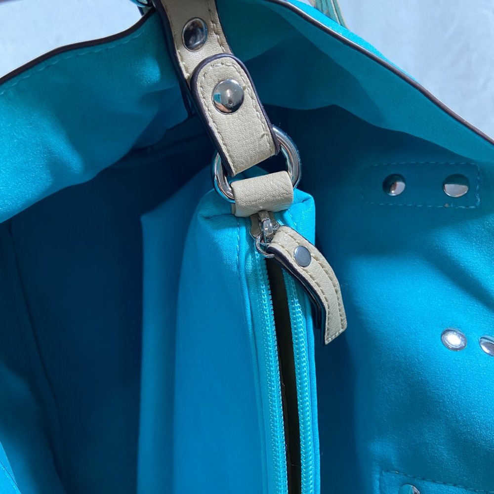 CBOCS Vegan Convertible Turquoise Blue bag accessory bag Purse dual handle - Picture 10 of 10